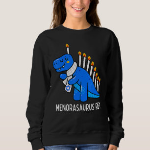 Hanukkah Dinosaur Menorasaurus T Rex Dino Chanukah Sweatshirt