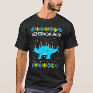Hanukkah Dinosaur Menorasaurus Ugly Sweater   Dino