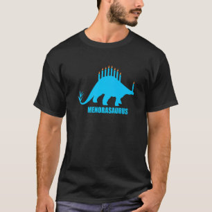 Hanukkah Dinosaur Stegosaurus Dino Menorah Boys T-Shirt