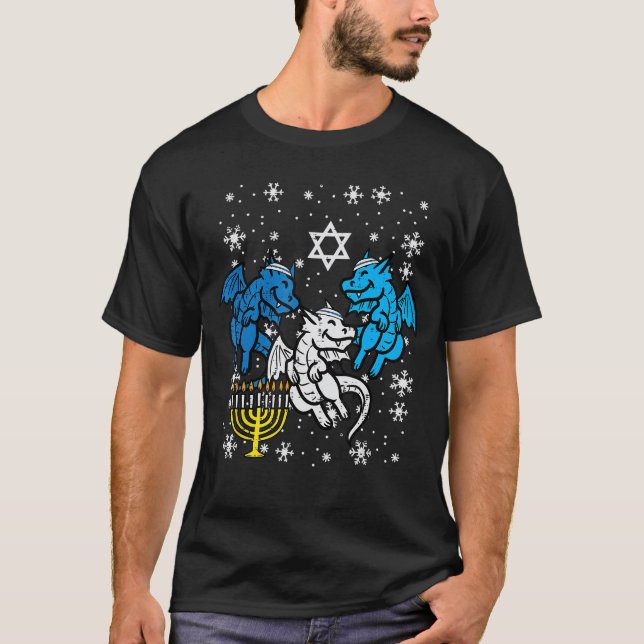 Hanukkah Dragons Chanukah Jewish Men Women  Boys G T-Shirt (Front)