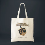 Hanukkah Dreidel Champion Personalised Gag Tote Bag<br><div class="desc">Celebrate Hanukkah with pride and humour while gathering with the whole family. This festival graphic design makes a perfect gift for the holidays. Whether for your neigbor,  family,  husband,  uncle,  or boyfriend</div>