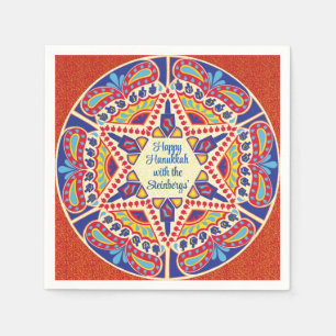 Hanukkah Dreidel Design Napkin