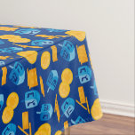 Hanukkah Dreidel Game Gelt Dark Blue Tablecloth<br><div class="desc">Hanukkah Dreidel Game Gelt Dark Blue Personalised Pattern. Chanukah dreidels in blue.</div>