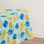 Hanukkah Dreidel Game Gelt Dark Blue Tablecloth<br><div class="desc">Hanukkah Dreidel Game Gelt Dark Blue Personalised Pattern. Chanukah dreidels in blue.</div>