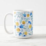 Hanukkah Dreidel Jewish Holiday Pattern Coffee Mug<br><div class="desc">This cute mug with a dreidel and gelt pattern makes a great Hanukkah gift or anytime! Customise it too with a name or text. Handpainted by me for you!

Check out my shop for more fun items!</div>