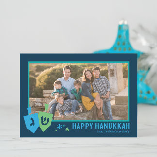 Hanukkah Dreidel Party Personalized Greeting Card
