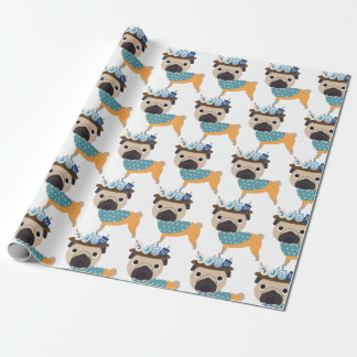 Hanukkah Dreidel Pug (customisable) Wrapping Paper