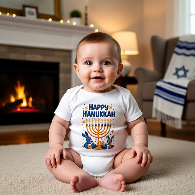 Hanukkah Dreidels & Doughnuts & Diapers, Oh My Baby Bodysuit (Hanukkah Dreidels & Doughnuts & Diapers, Oh My Baby Bodysuit)