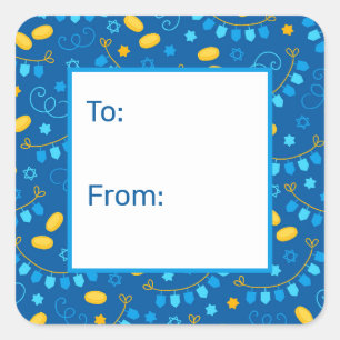 Hanukkah Dreidels Gift Tag