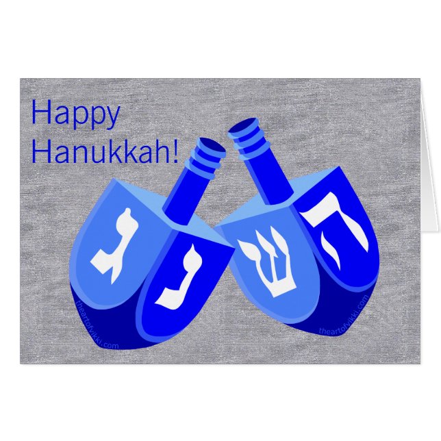Hanukkah Dreidels In Blue And White Fun For Kids (Front Horizontal)