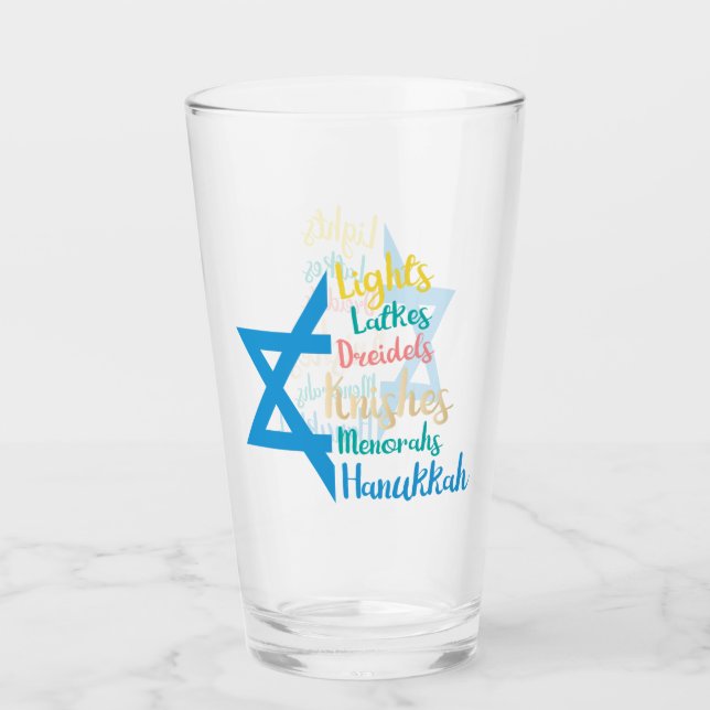Hanukkah Drinking Glass (Front)