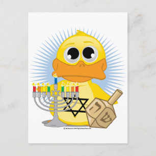 Hanukkah Duck Holiday Postcard