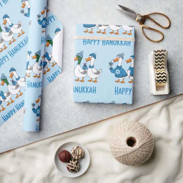 Hanukkah Ducks  Wrapping Paper (Crafts)