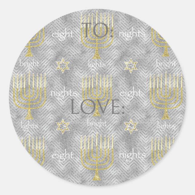 Hanukkah Elegant Stickers (1 1/2"/3") (Front)