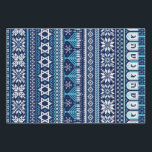 Hanukkah Fair Isle Faux Knit Sweater Wrapping Paper Sheet<br><div class="desc">Warm up the holidays by wrapping your gifts in this fair isle sweater inspired design which contains snowflakes,  Stars of David,  menorahs and dreidels. This paper isn't just for wrapping gifts! You can also use it for scrapbooking,  card making & other craft projects.</div>
