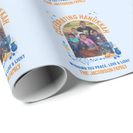 HANUKKAH FAMILY Customisable Photo  Wrapping Paper