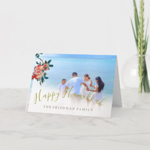 Hanukkah Family Photo Sweet Pomegranate Card