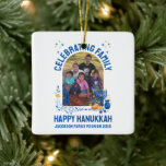 HANUKKAH FAMILY REUNION Customisable Photo  Ceramic Ornament<br><div class="desc">Customisable Photo HANUKKAH FAMILY REUNION Ceramic Ornament. Ideal favour gift for your family members and guests at your special event. Upload your family photo and personalise with your name or other text. Matching gifts,  apparel and party supplies available.</div>