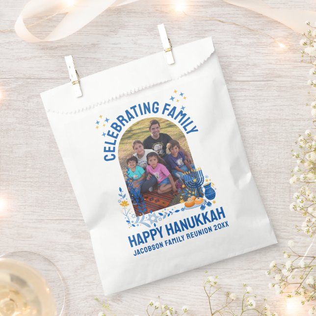 HANUKKAH FAMILY REUNION Customisable Photo  Favour Bags (Clipped)