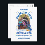 HANUKKAH FAMILY REUNION Customisable Photo  Postcard<br><div class="desc">Customisable Photo HANUKKAH FAMILY REUNION Postcard Invitation. Add your details and upload your vertical photo. Add your details at the back. Celebrate your family reunion at Hanukkah. Matching shirts,  gifts and party supplies available.</div>