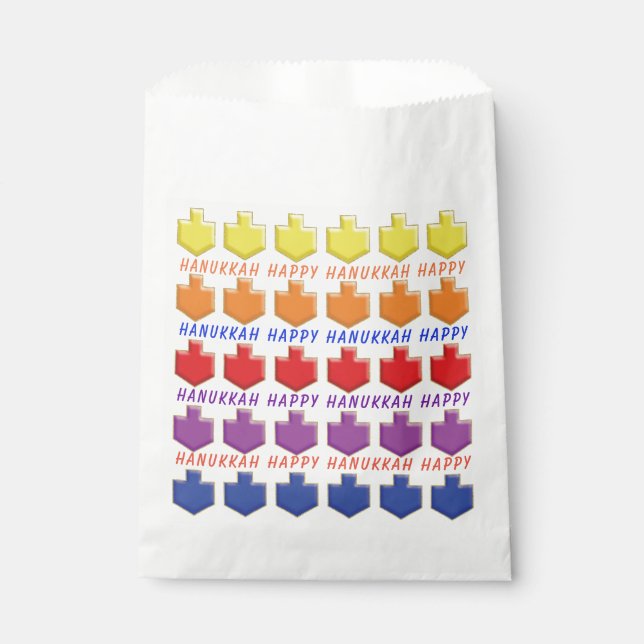 Hanukkah Favour Bag, "3D Dreidels" Bags (Front)