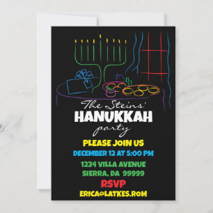 Hanukkah Feastable of Light Invitation