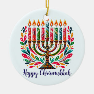 Hanukkah Festival Of Lights Ceramic Tree Decoration