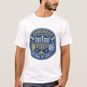 Hanukkah Festival of Lights Menorah & Dreidel T-Shirt