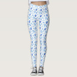 Hanukkah Festival Party Trendy Blue Doodle Pattern Leggings<br><div class="desc">Leggings Design with Happy Hanukkah Party Beautiful Blue Decoration, Jewish Holiday, symbols festive ornament. Hanukkah navy blue background with traditional Chanukah symbols - wooden dreidels (spinning top), doughnuts, gold menorah, candles, star of David and glowing lights doodle pattern. Hanukkah Festival Event Decoration. Jerusalem, Israel. Unique design good for all ages))....</div>