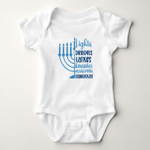 Hanukkah Festive Design for Babies Baby Bodysuit