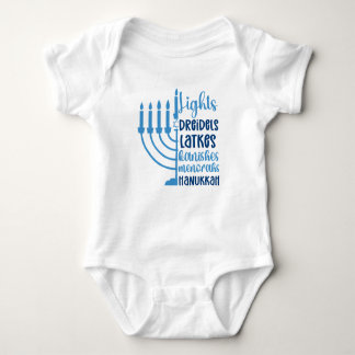 Hanukkah Festive Design for Babies Baby Bodysuit