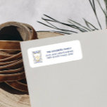 Hanukkah Festive Watercolor Menorah Floral<br><div class="desc">Top off your mailing for Hannukah greetings with these elegant return address label featuring a Watercolor Menorah with candles adorned with foliage and wheat leaves in classic Jewish colour navy blue,  light blue and gold.
Easily add your family name and address using the template.</div>