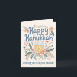 Hanukkah FLorals Hand-drawn Art CUSTOM 4 PHOTO Holiday Card<br><div class="desc">Sweet drawing to wish someone happy holidays! Add your own photos and text! Click "personalise" to add your own photos and text to the inside and change the text and artwork on the front and back. You can also change colours and fonts, everything is customisable! Also available in my shop...</div>