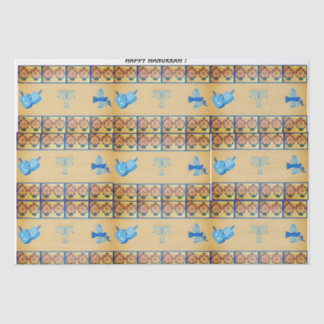 Hanukkah flower theme gift bag tissue paper