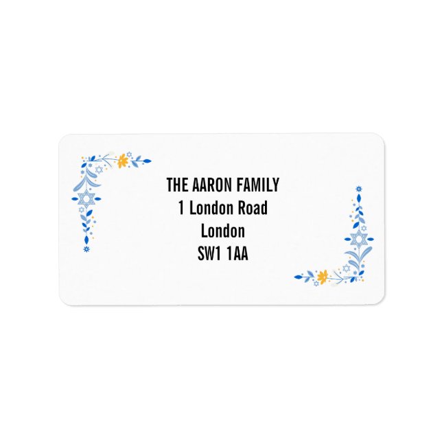Hanukkah Framed Return Address Label (Front)