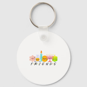 Hanukkah Friends Menorah Traditional Jewish Dreide Key Ring