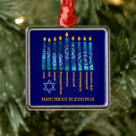 HANUKKAH Fruit of the Spirit Metal Tree Decoration<br><div class="desc">HANUKKAH Blessings Fruit of the Spirit Metal Ornament with CUSTOMIZABLE TEXT, especially designed with the candles of Hanukkah and the nine-fold fruit of the Spirit of the Christian faith: love, joy, peace, longsuffering, kindness, goodness, faithfulness, self-control. At the bottom left corner is a simple Star of David. Personalise your text...</div>