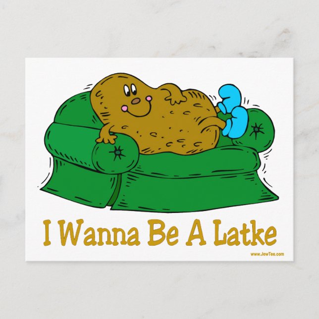 HANUKKAH FUNNY GIFTS 'I WANT TO BE A LATKE' HOLIDAY POSTCARD (Front)