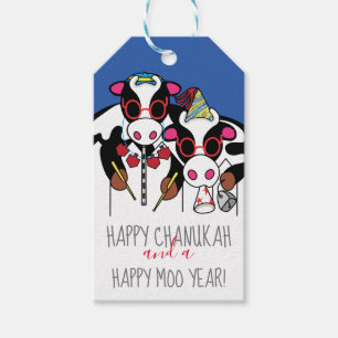 Hanukkah Gift Tags Happy Moo Year