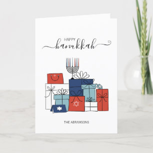 Hanukkah Gifts & Menorah Holiday Greeting Card