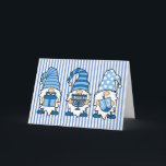 Hanukkah Gnomes Trio Greeting Card<br><div class="desc">hanukkah gnomes trio greetng card ...  inside text happy hanukkah... outside back of card dreidel</div>