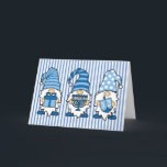 Hanukkah Gnomes Trio Greeting Card<br><div class="desc">hanukkah gnomes trio greetng card ... inside text happy hanukkah... outside back of card dreidel</div>