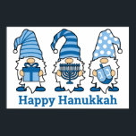 Hanukkah Gnomes Trio Poster<br><div class="desc">hanukkah gnomes trio poster with text happy hanukkah</div>