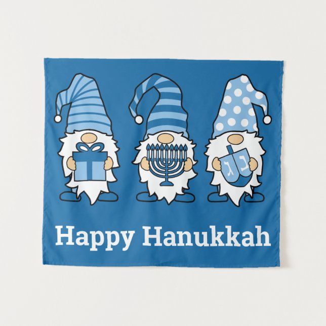 Hanukkah Gnomes Trio Tapestry (Front (Horizontal))