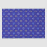 Hanukkah Gold Dreidel Star of David Menorah Blue Tissue Paper<br><div class="desc">Add a touch of Hanukkah charm to your gift-giving with our festive tissue paper! Featuring dazzling gold Dreidels, elegant Stars of David, and the radiant Menorah on a deep blue background, this tissue paper is perfect for wrapping your holiday presents. Whether you're celebrating the Festival of Lights or sharing gifts...</div>