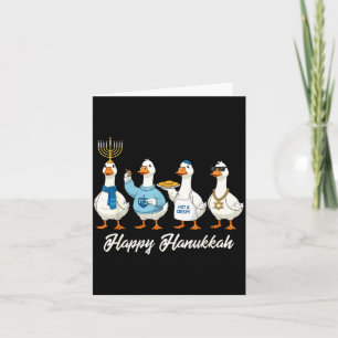 Hanukkah Goose Happy Hanukkah Menorah Dreidel Jewi Card