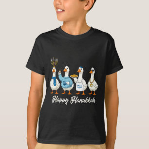 Hanukkah Goose Happy Hanukkah Menorah Dreidel Jewi T-Shirt