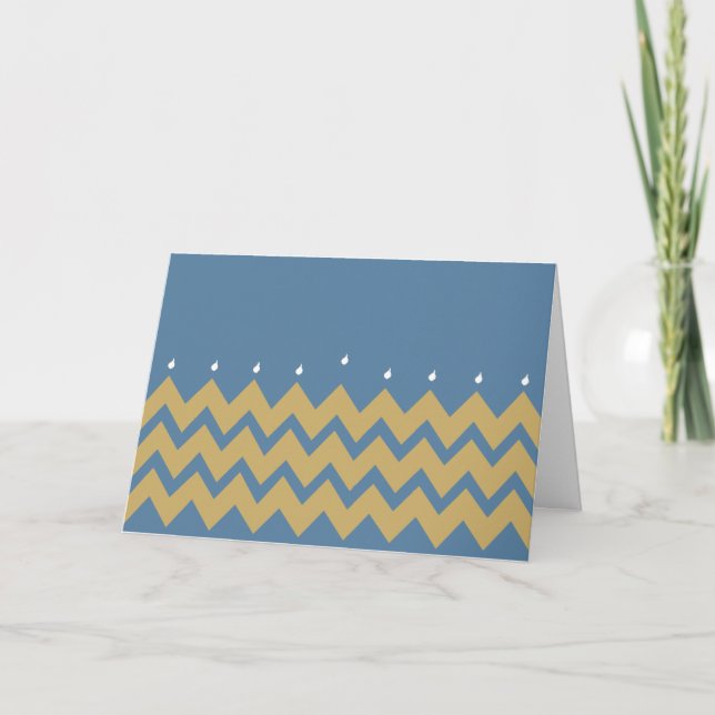 Hanukkah Greeting Card/Envelope "Hanukkah Chevron" Holiday Card (Front)