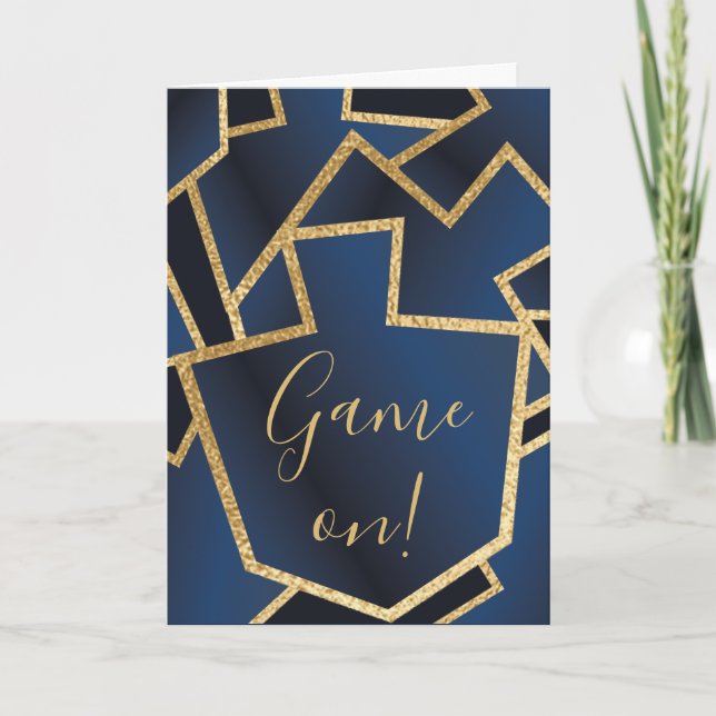 Hanukkah Greeting Card w Envelope Elegant Dreidels (Front)