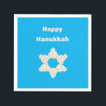 Hanukkah Greeting with Flowers Napkin<br><div class="desc">A design for the Jewish holiday Hanukkah,  or the "festival of lights" as it is commonly called.</div>
